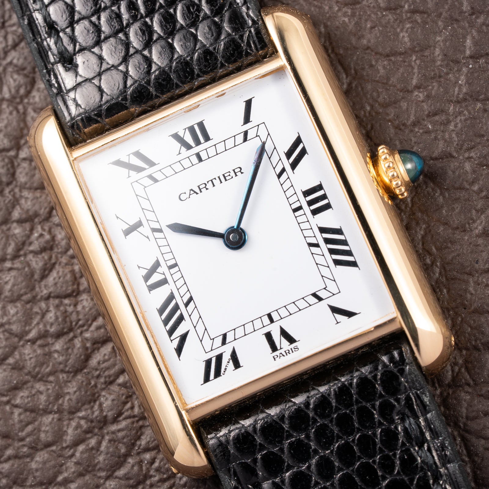 Cartier Tank Louis Paris Dial 18K Yellow Gold GM LM Ref. 78086 from 1970s