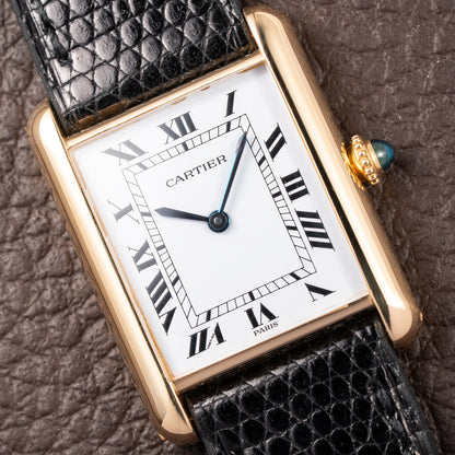 Cartier Tank Louis Paris Dial 18K Yellow Gold GM LM Ref. 78086 from 1970s
