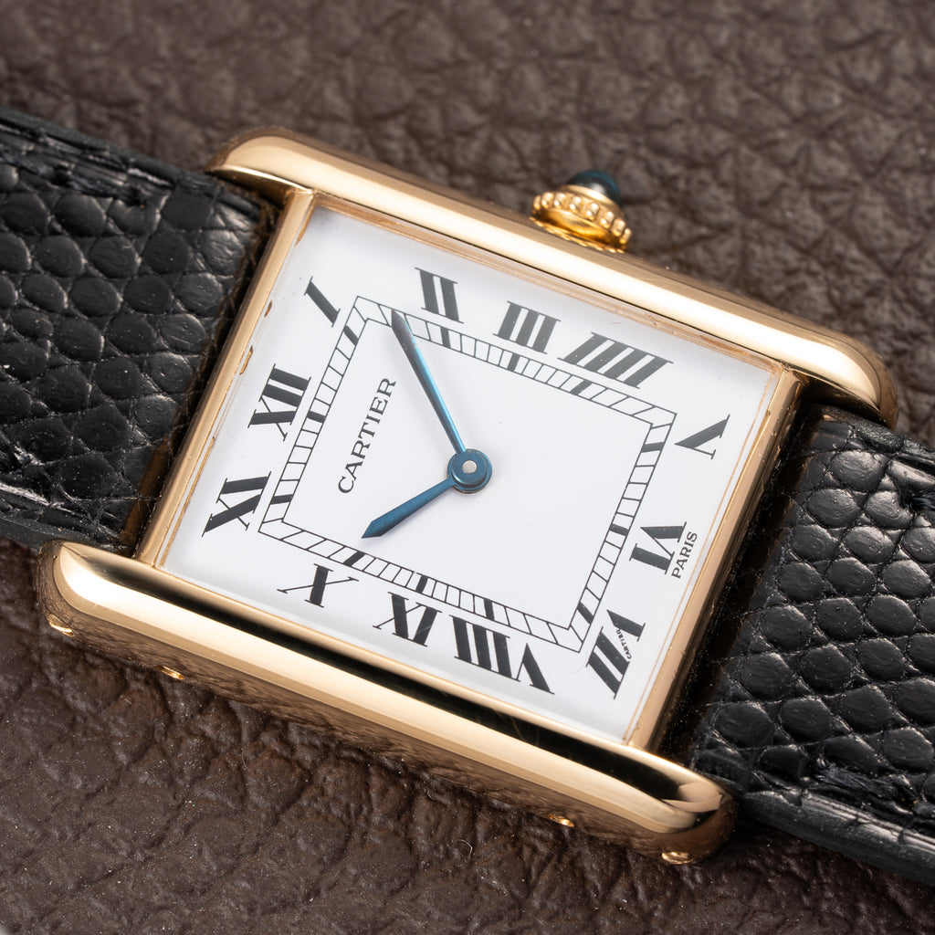 Cartier Tank Louis Paris Dial 18K Yellow Gold GM LM Ref. 78086 from 1970s