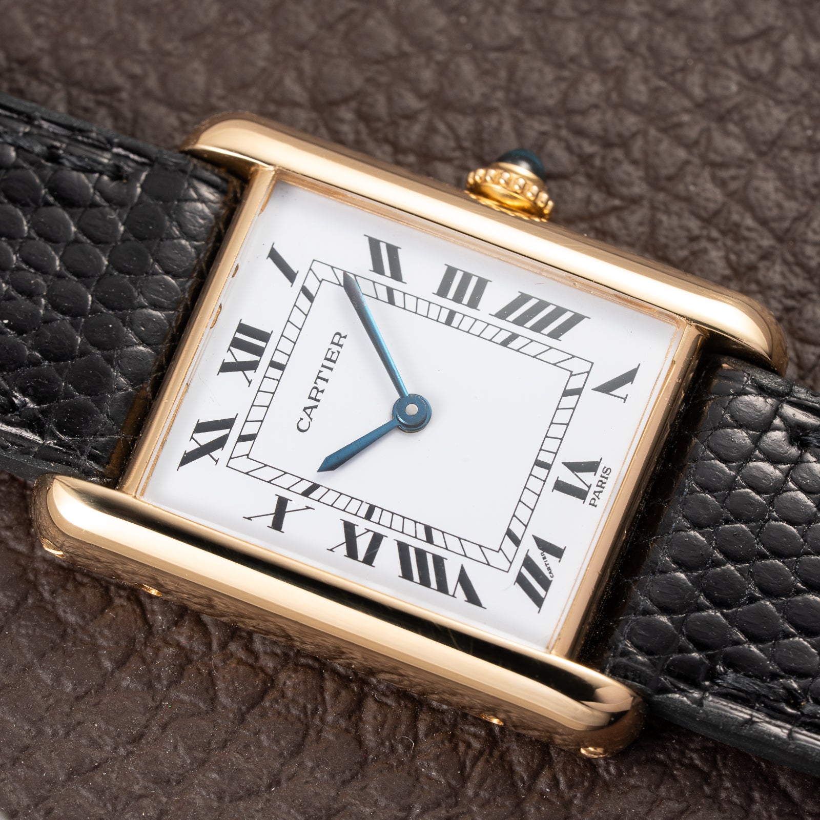 Cartier Tank Louis Paris Dial 18K Yellow Gold GM LM Ref. 78086 from 1970s