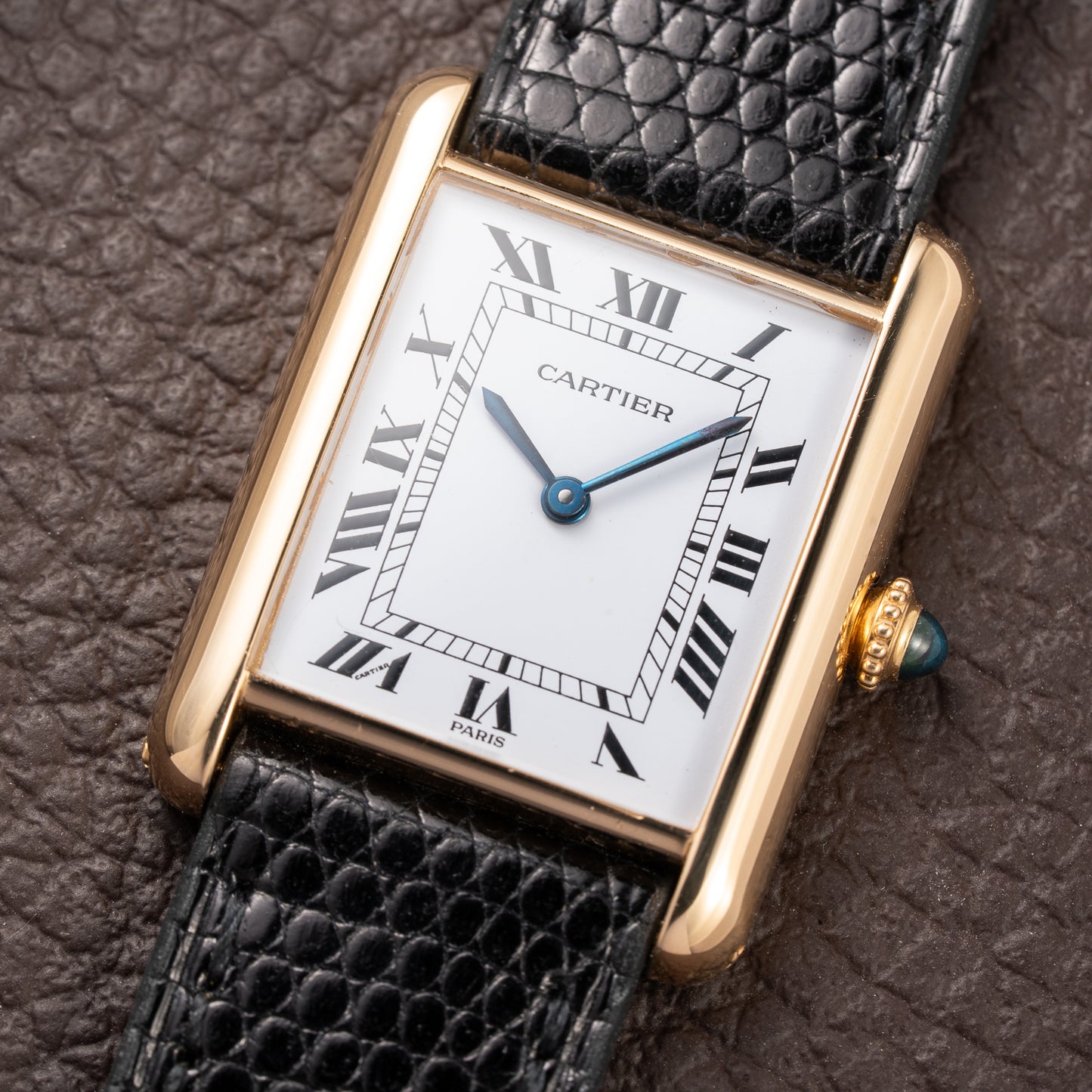 Cartier Tank Louis Paris Dial 18K Yellow Gold GM LM Ref. 78086 from 1970s