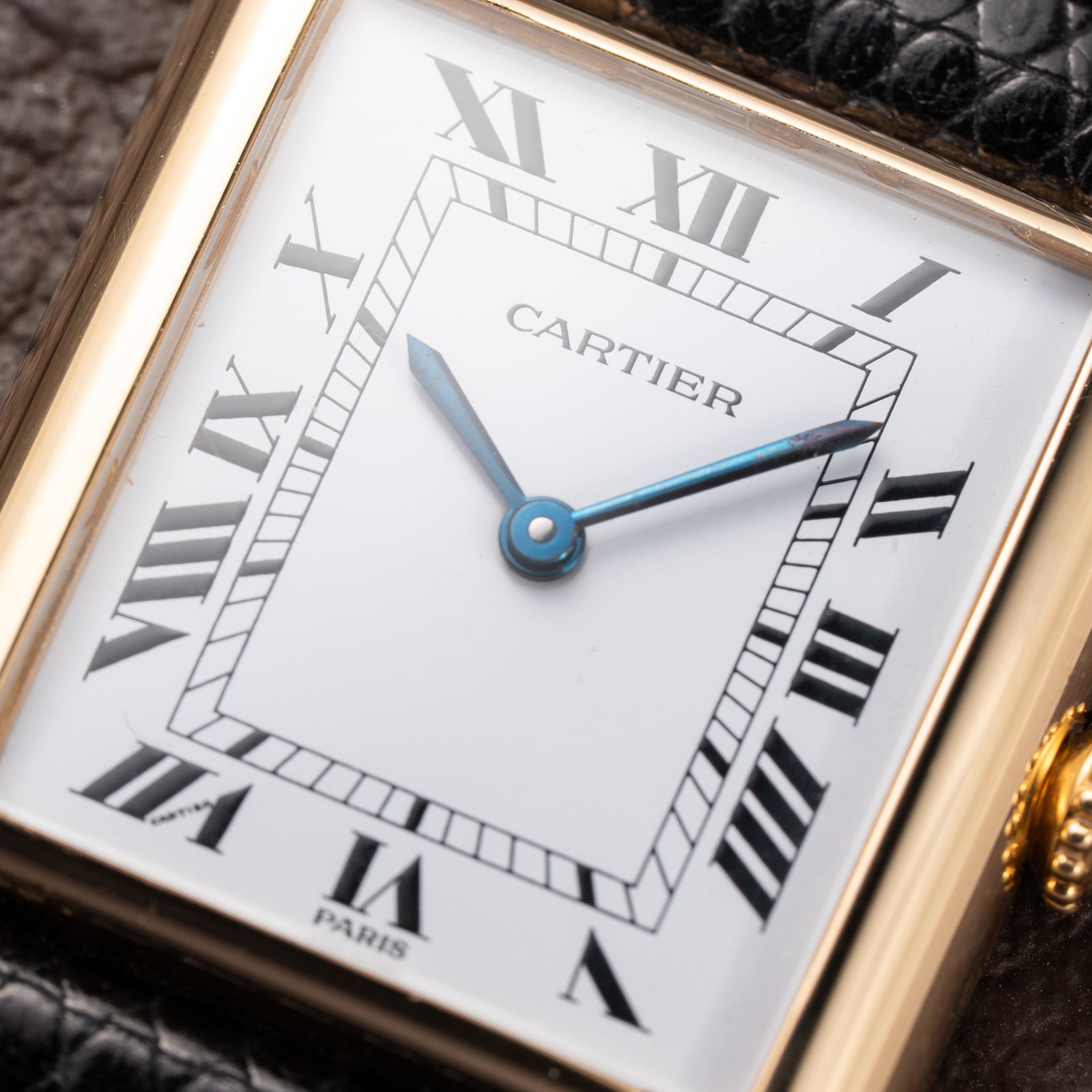 Cartier Tank Louis Paris Dial 18K Yellow Gold GM LM Ref. 78086 from 1970s