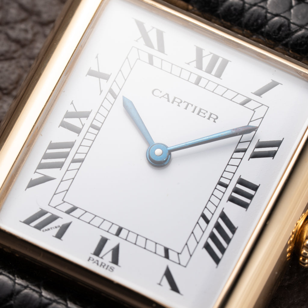 Cartier Tank Louis Paris Dial 18K Yellow Gold GM LM Ref. 78086 from 1970s