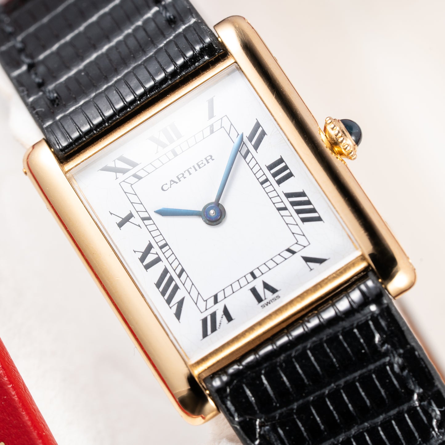 Cartier Tank Louis Extra Plate Frederic Piguet 21 in 18k Yellow Gold Reference 96065 from 1990s