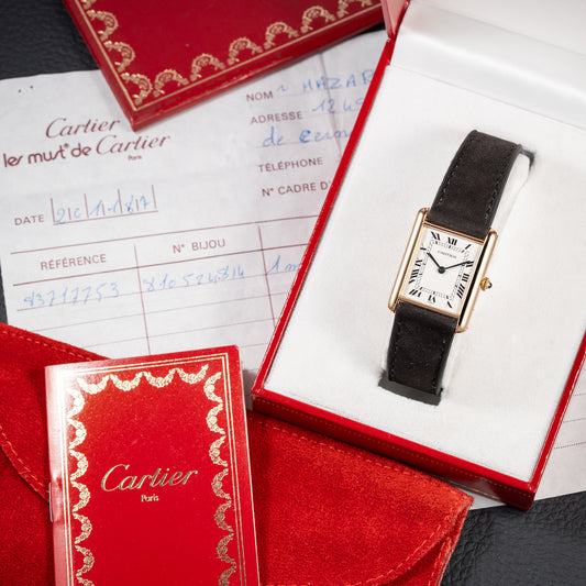 Cartier Tank Louis  Full Set 18k Yellow Gold Quartz GM Ref 81052 from 1987