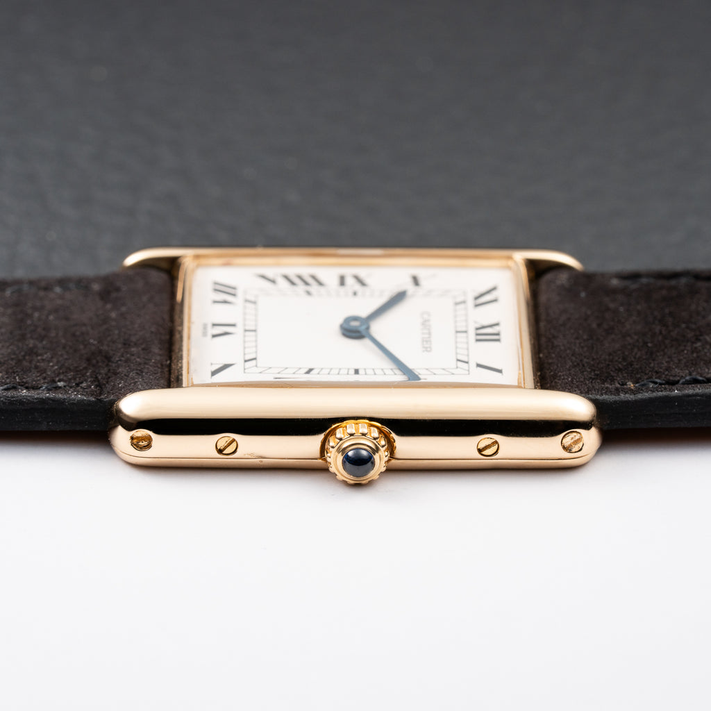 Cartier Tank Louis  Full Set 18k Yellow Gold Quartz GM Ref 81052 from 1987