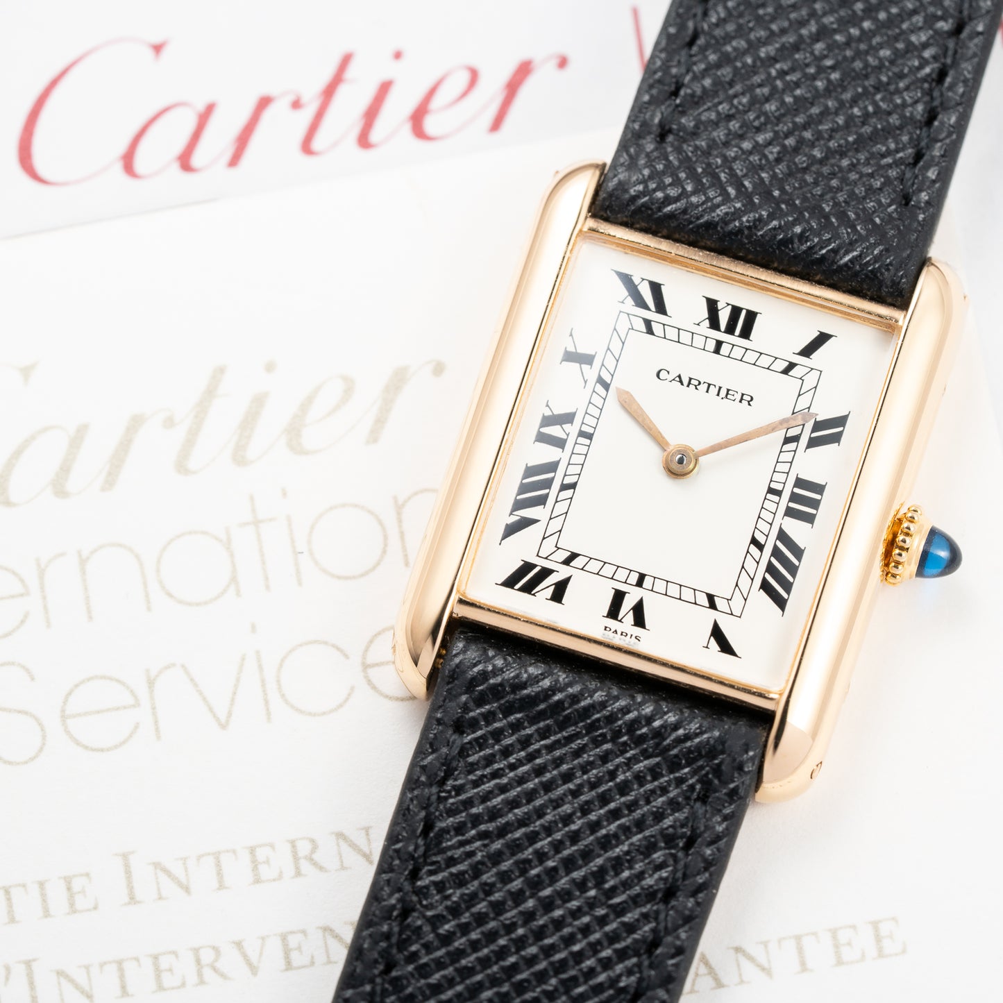 Cartier Tank Louis Paris Dial 18K Yellow Gold Ref. 78086 from 1970s