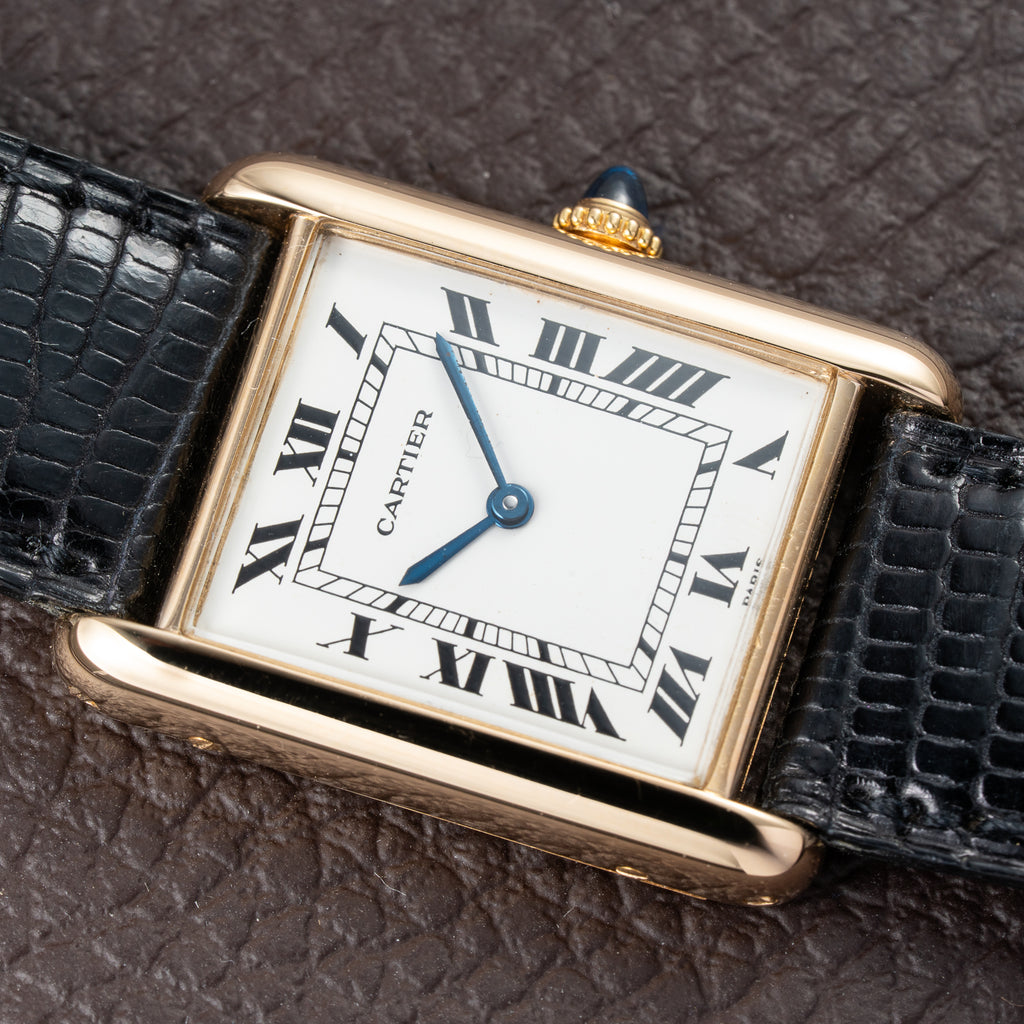 Cartier Tank Louis Paris Dial 18K Yellow Gold GM LM Ref. 78086 from 1970s