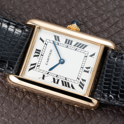 Cartier Tank Louis Paris Dial 18K Yellow Gold GM LM Ref. 78086 from 1970s