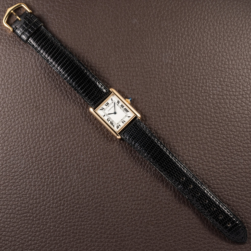 Cartier Tank Louis Paris Dial 18K Yellow Gold GM LM Ref. 78086 from 1970s