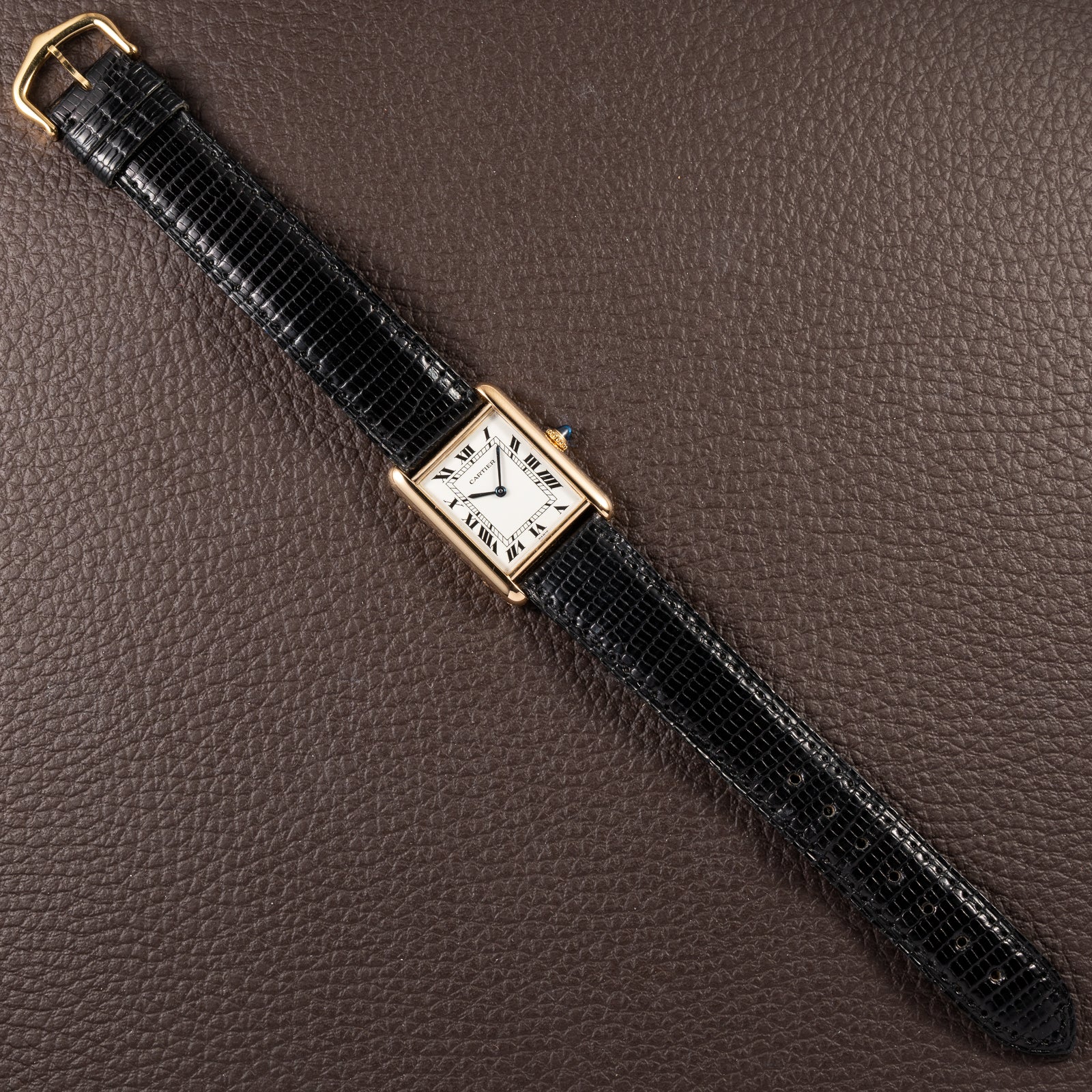 Cartier Tank Louis Paris Dial 18K Yellow Gold GM LM Ref. 78086 from 1970s