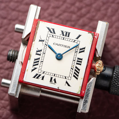 Cartier Tank Louis Lady Quartz PM White Roman Dial 18K Yellow Gold Ref 66001 from 1980s