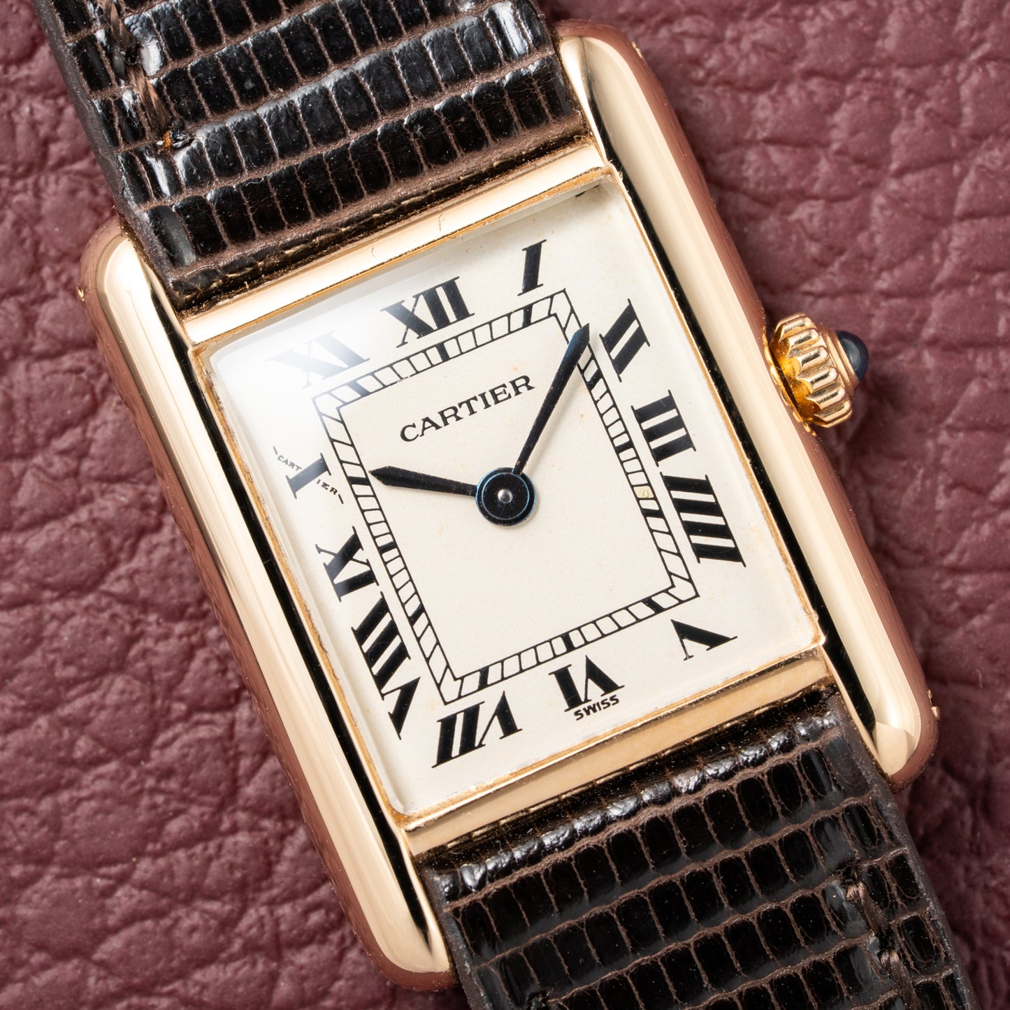 Cartier Tank Louis Lady Quartz PM White Roman Dial 18K Yellow Gold Ref 66001 from 1980s