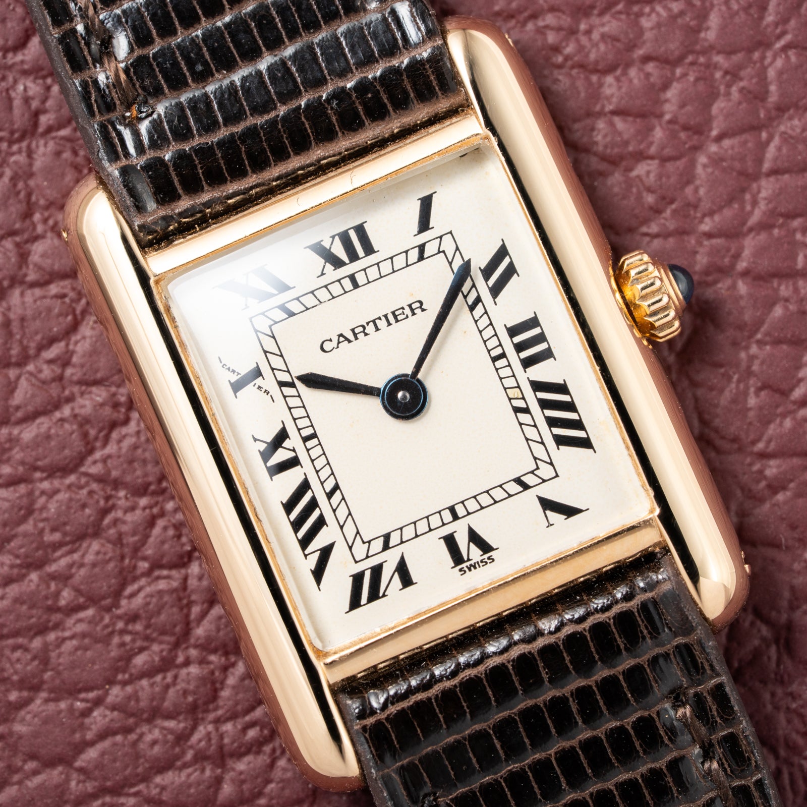 Cartier Tank Louis Lady Quartz PM White Roman Dial 18K Yellow Gold Ref 66001 from 1980s