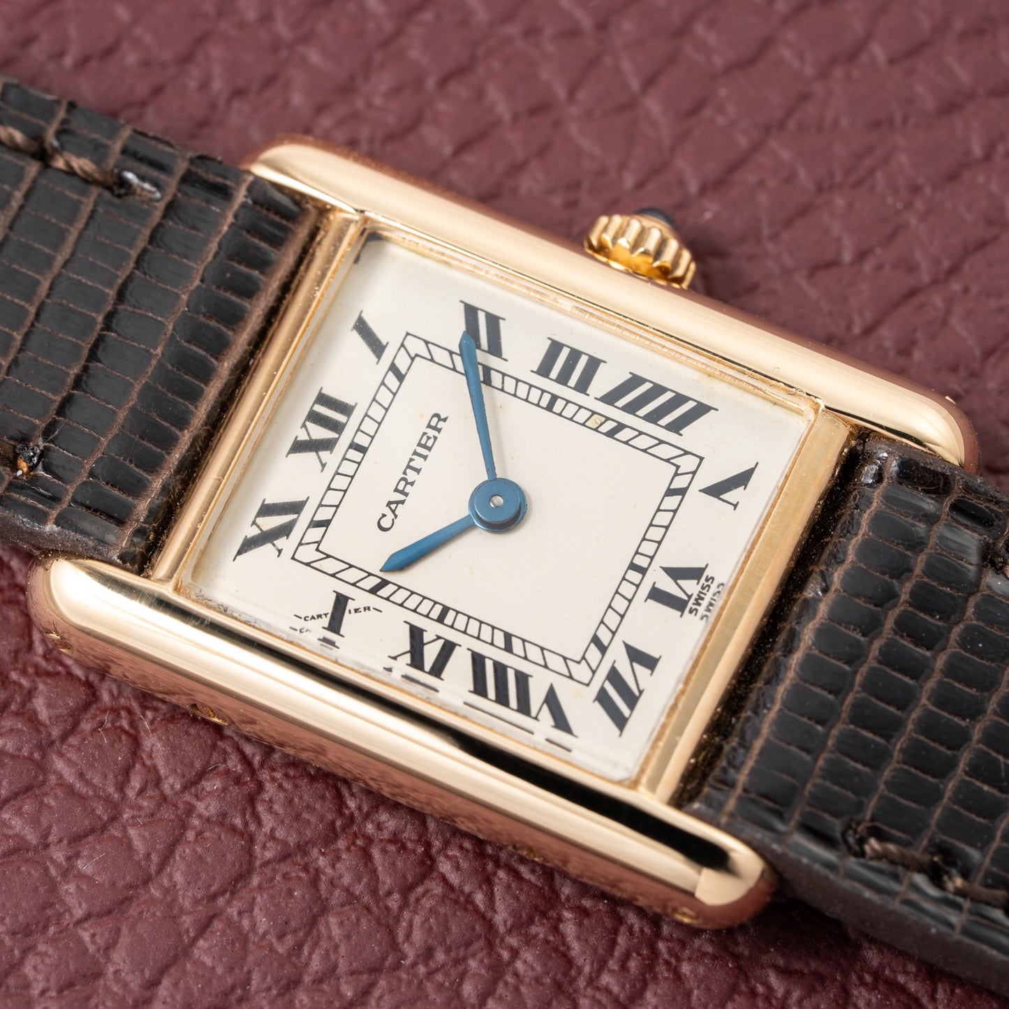 Cartier Tank Louis Lady Quartz PM White Roman Dial 18K Yellow Gold Ref 66001 from 1980s