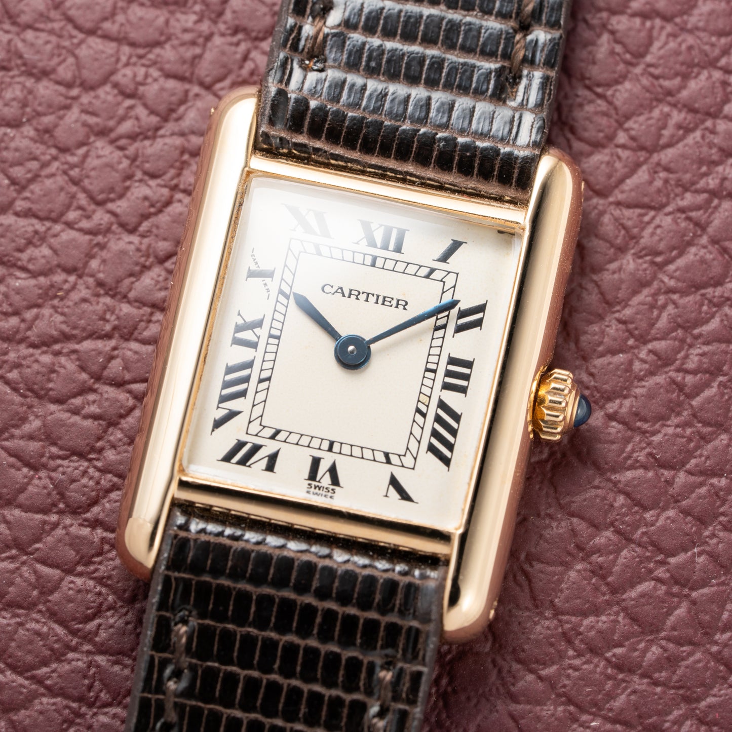 Cartier Tank Louis Lady Quartz PM White Roman Dial 18K Yellow Gold Ref 66001 from 1980s