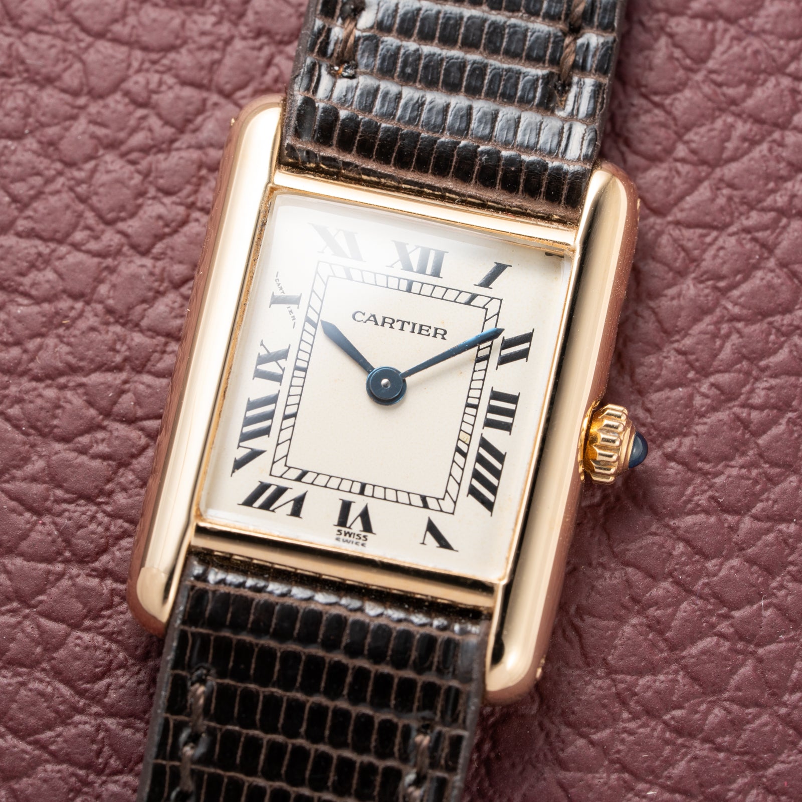 Cartier Tank Louis Lady Quartz PM White Roman Dial 18K Yellow Gold Ref 66001 from 1980s