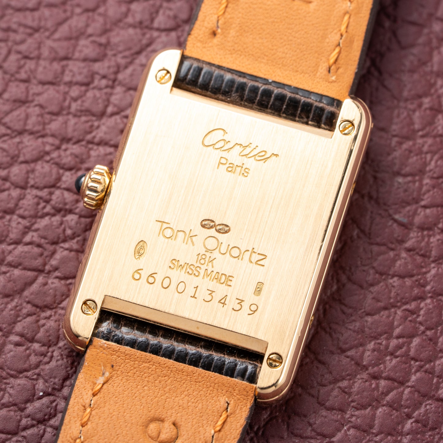 Cartier Tank Louis Lady Quartz PM White Roman Dial 18K Yellow Gold Ref 66001 from 1980s