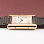 Cartier Tank Louis Lady Quartz PM White Roman Dial 18K Yellow Gold Ref 66001 from 1980s