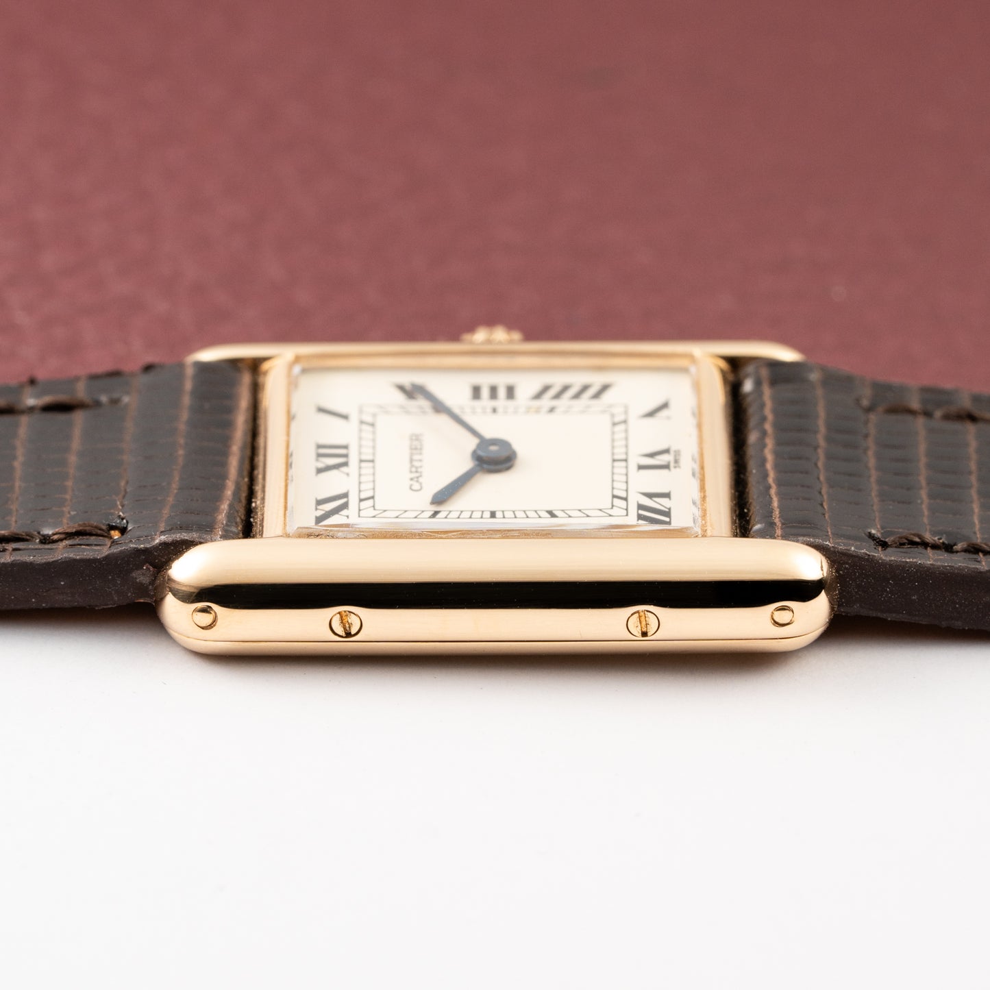 Cartier Tank Louis Lady Quartz PM White Roman Dial 18K Yellow Gold Ref 66001 from 1980s