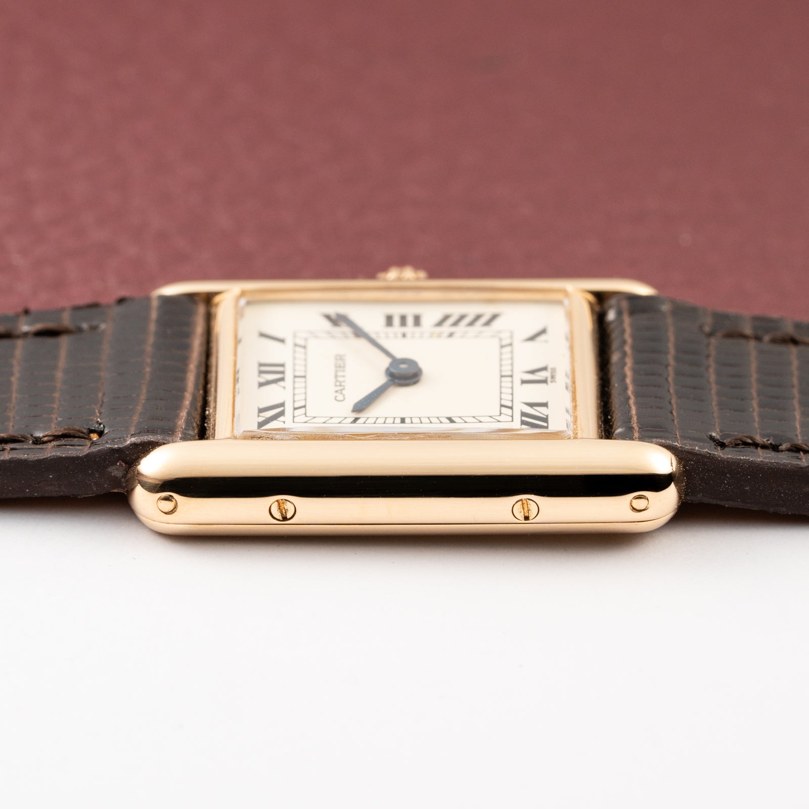 Cartier Tank Louis Lady Quartz PM White Roman Dial 18K Yellow Gold Ref 66001 from 1980s