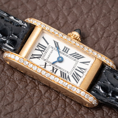 Cartier Tank Louis Mini Allongée 18K Yellow Gold with Diamond Set Case Ref. 2443 Circa 2000