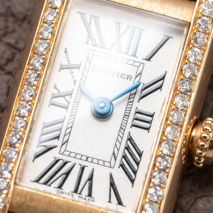 Cartier Tank Louis Mini Allongée 18K Yellow Gold with Diamond Set Case Ref. 2443 Circa 2000