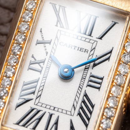 Cartier Tank Louis Mini Allongée 18K Yellow Gold with Diamond Set Case Ref. 2443 Circa 2000