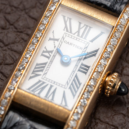 Cartier Tank Louis Mini Allongée 18K Yellow Gold with Diamond Set Case Ref. 2443 Circa 2000