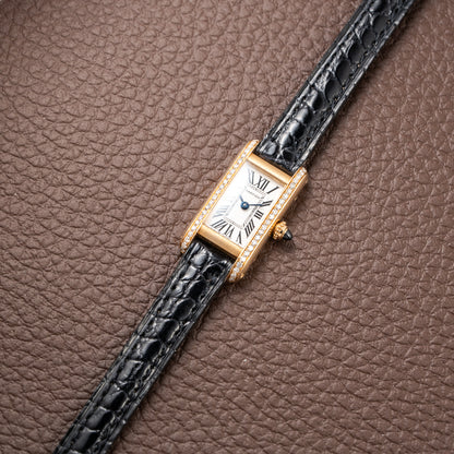 Cartier Tank Louis Mini Allongée 18K Yellow Gold with Diamond Set Case Ref. 2443 Circa 2000