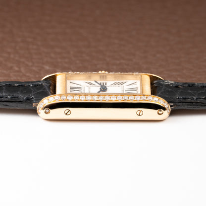 Cartier Tank Louis Mini Allongée 18K Yellow Gold with Diamond Set Case Ref. 2443 Circa 2000