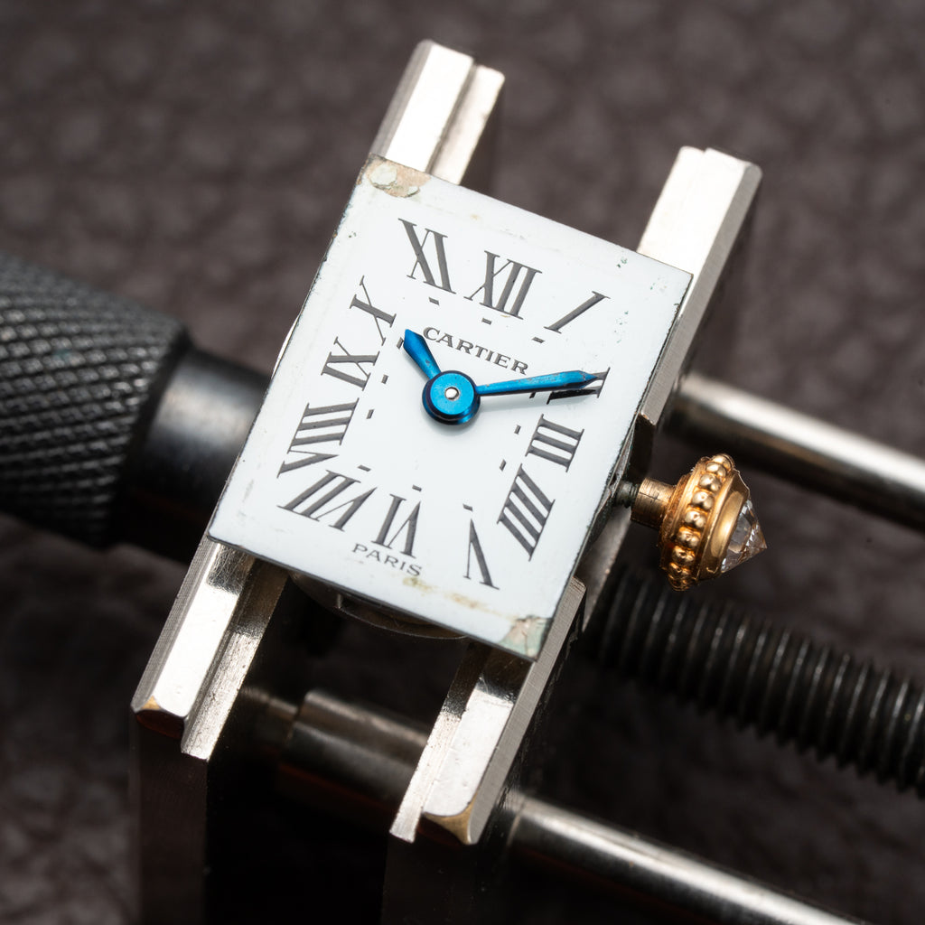 Cartier Tank Louis Mini Diamond Set Factory 18K Yellow Gold from 1970s