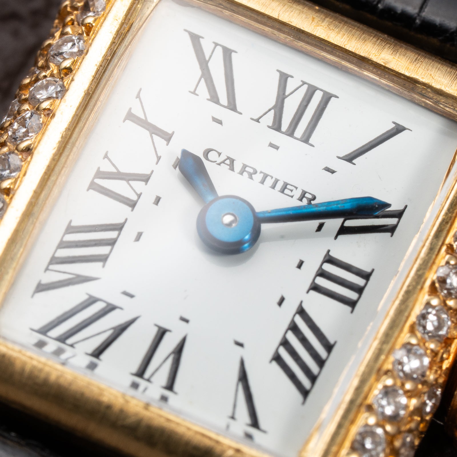 Cartier Tank Louis Mini Diamond Set Factory 18K Yellow Gold from 1970s