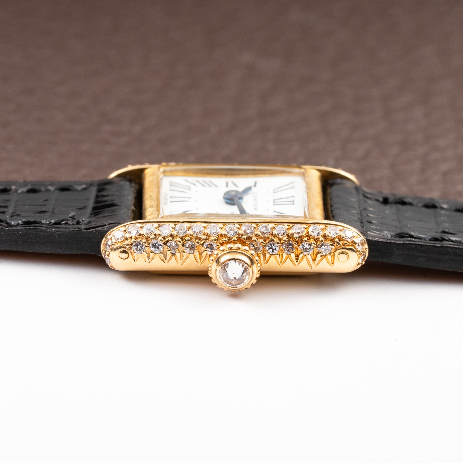Cartier Tank Louis Mini Diamond Set Factory 18K Yellow Gold from 1970s