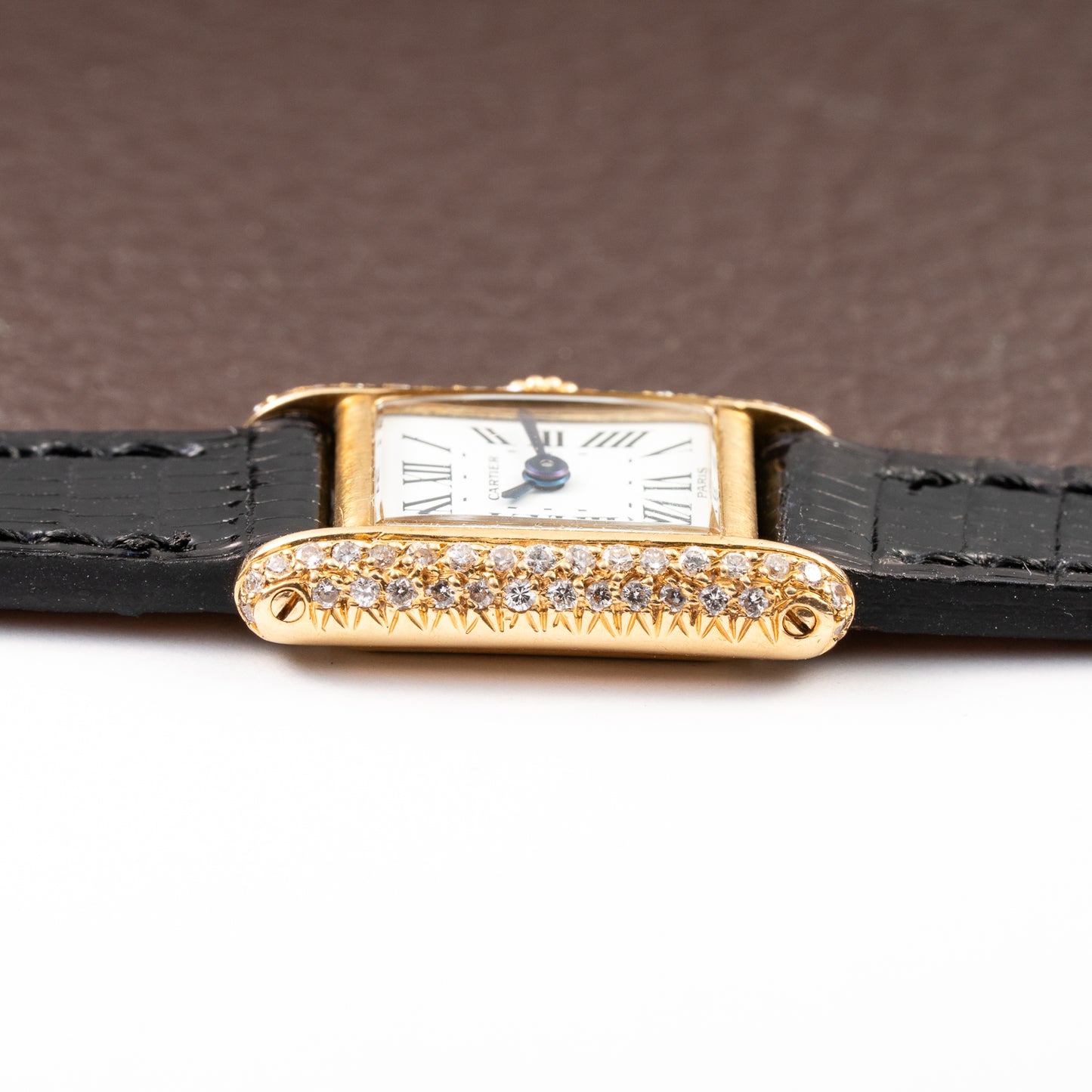 Cartier Tank Louis Mini Diamond Set Factory 18K Yellow Gold from 1970s