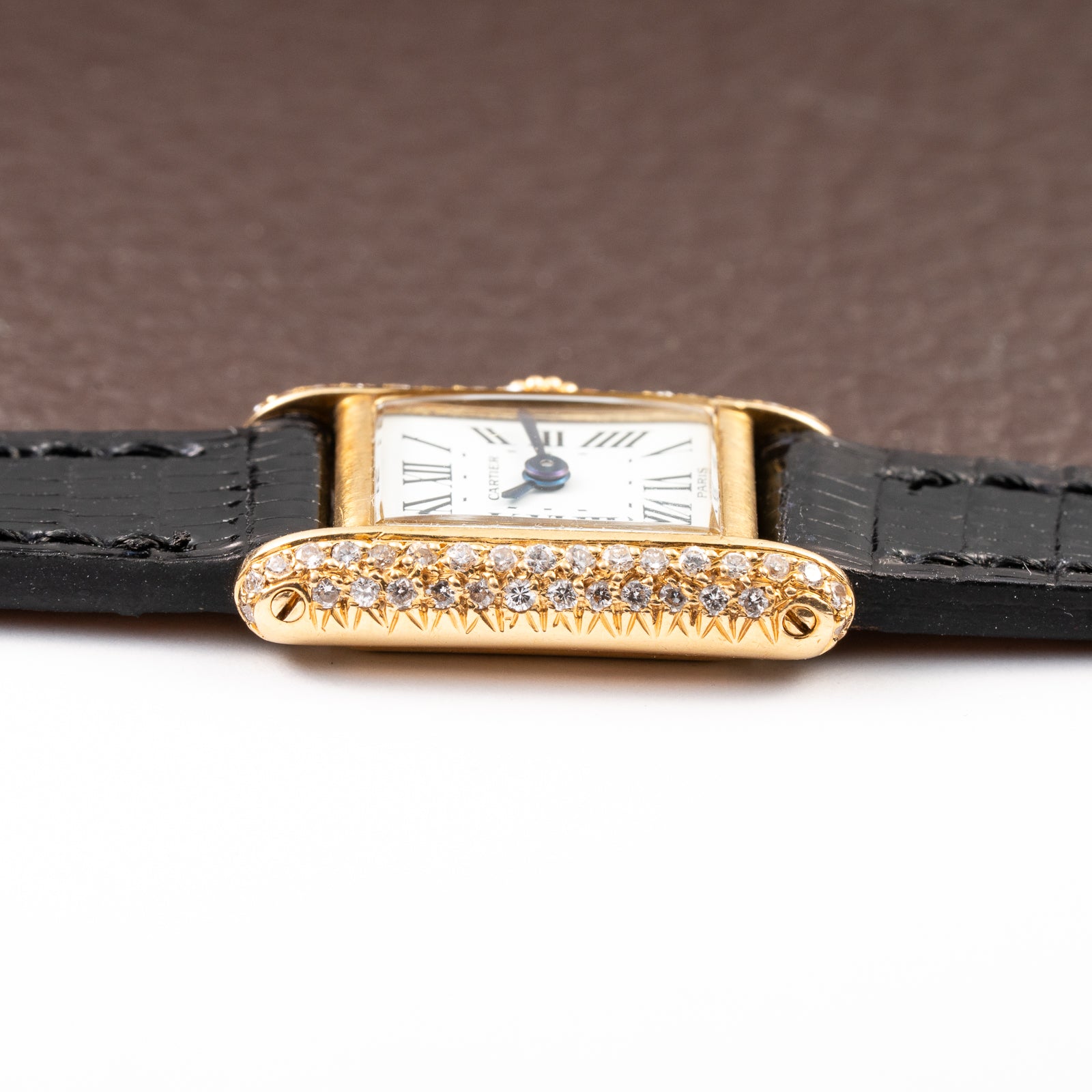 Cartier Tank Louis Mini Diamond Set Factory 18K Yellow Gold from 1970s