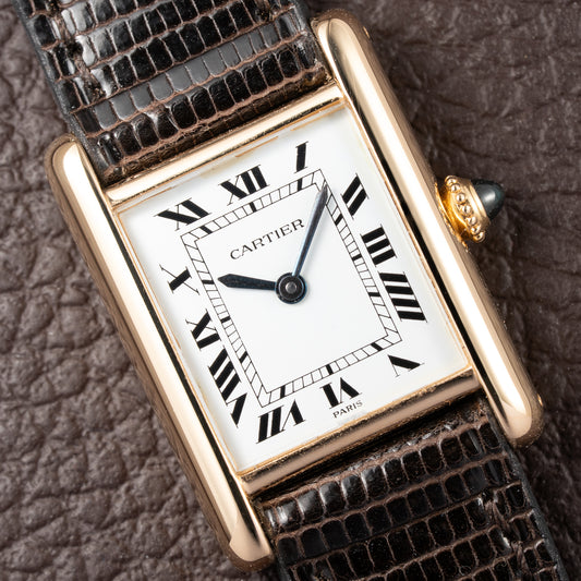 Cartier Tank Louis 'Paris' Dial 18K Yellow Gold PM Ref 78087 from 1970s