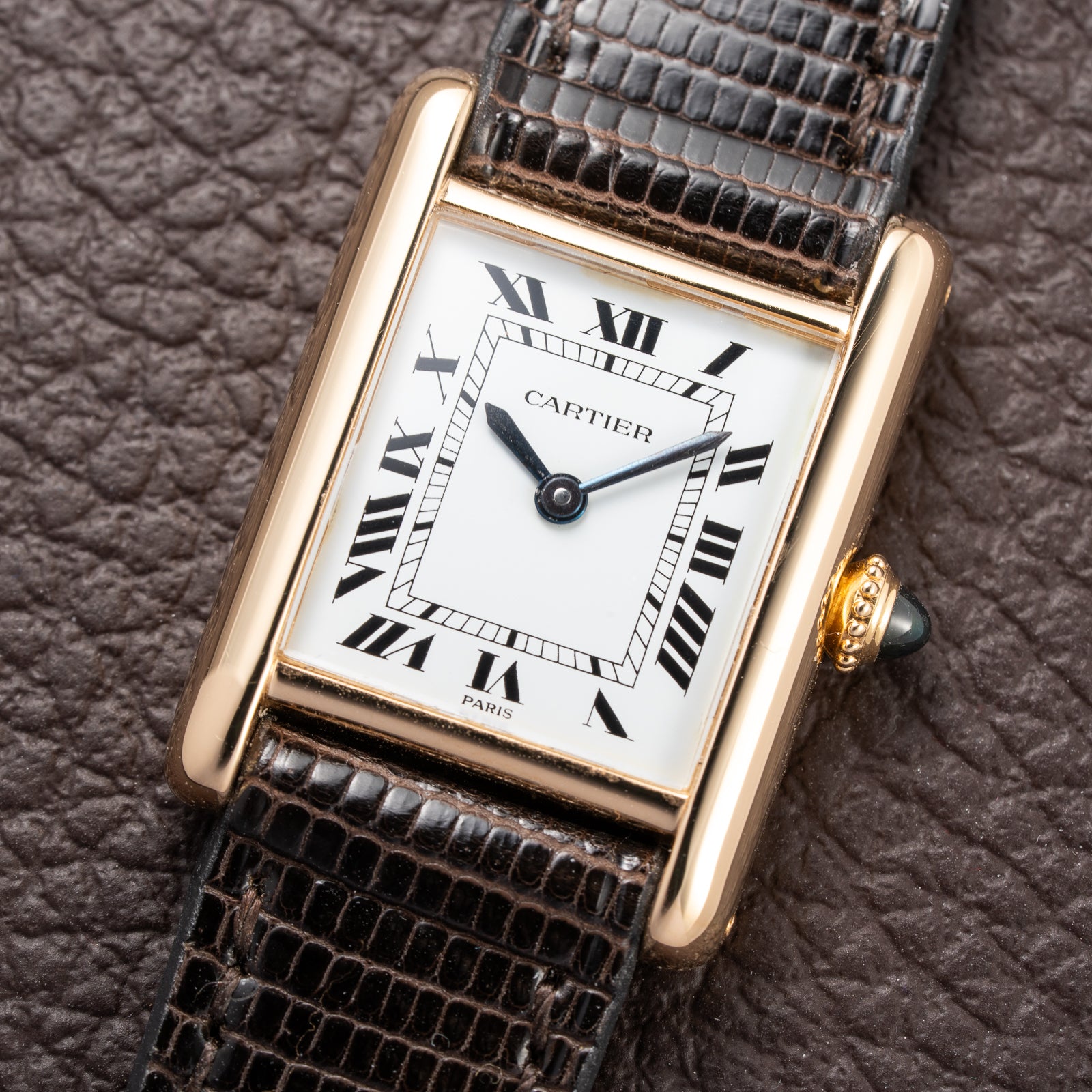Cartier Tank Louis 'Paris' Dial 18K Yellow Gold PM Ref 78087 from 1970s