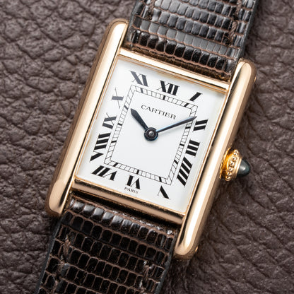 Cartier Tank Louis 'Paris' Dial 18K Yellow Gold PM Ref 78087 from 1970s