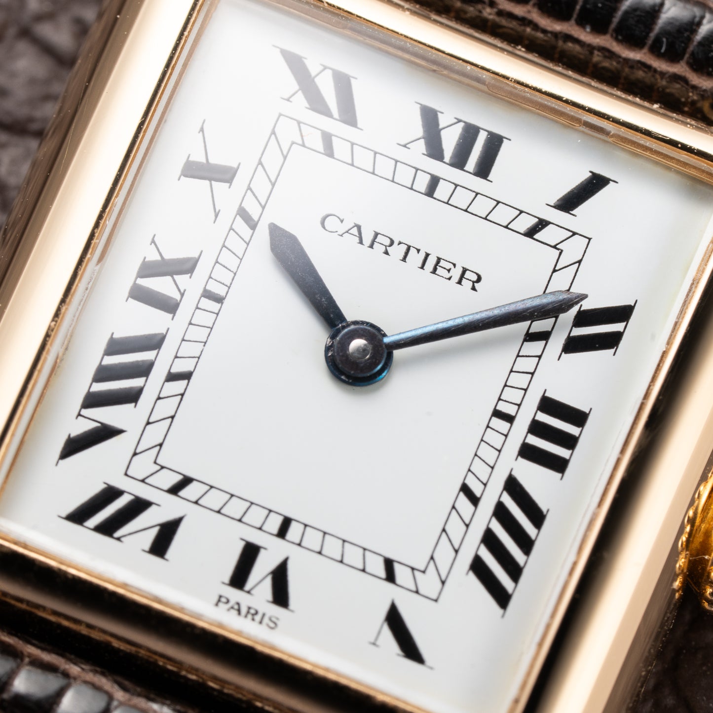 Cartier Tank Louis 'Paris' Dial 18K Yellow Gold PM Ref 78087 from 1970s