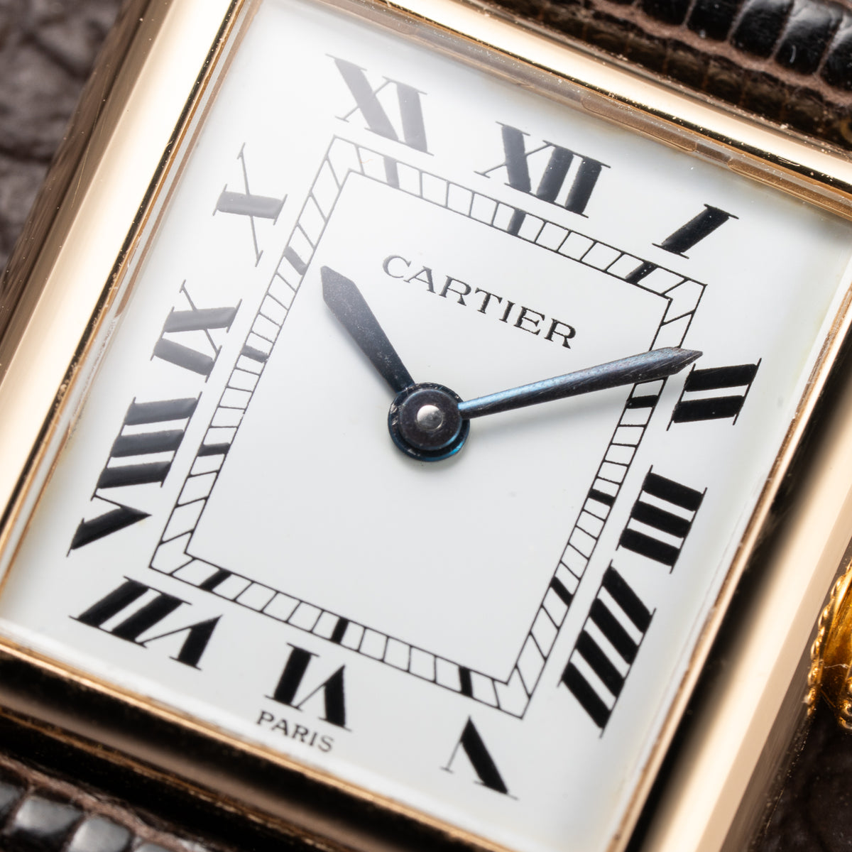 Cartier Tank Louis 'Paris' Dial 18K Yellow Gold PM Ref 78087 from 1970s