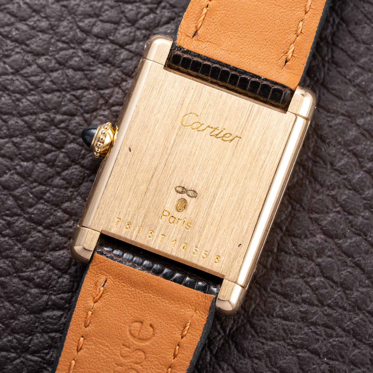 Cartier Tank Louis 'Paris' Dial 18K Yellow Gold PM Ref 78087 from 1970s