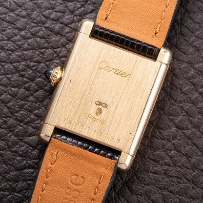 Cartier Tank Louis 'Paris' Dial 18K Yellow Gold PM Ref 78087 from 1970s