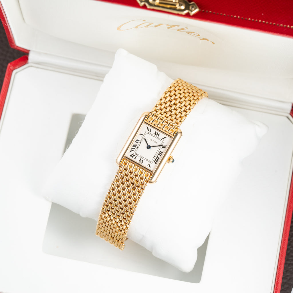 Cartier Tank Louis PM Grain de Riz 18K Yellow Gold Cartier Service 2025 Ref. 86601 from 1990s