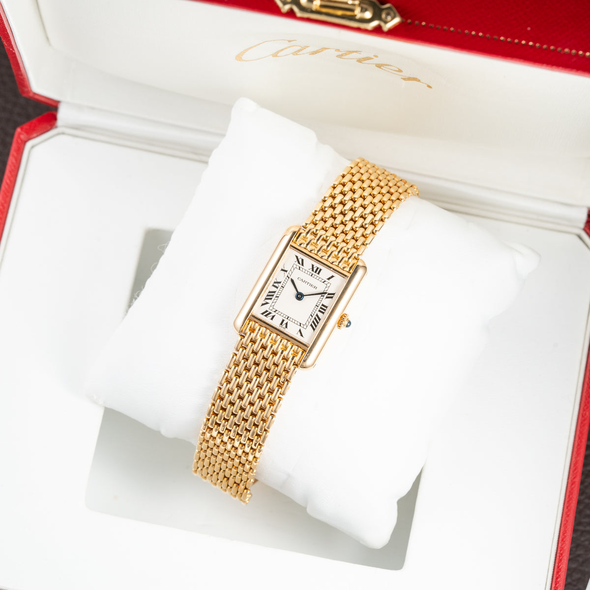 Cartier Tank Louis PM Grain de Riz 18K Yellow Gold Cartier Service 2025 Ref. 86601 from 1990s