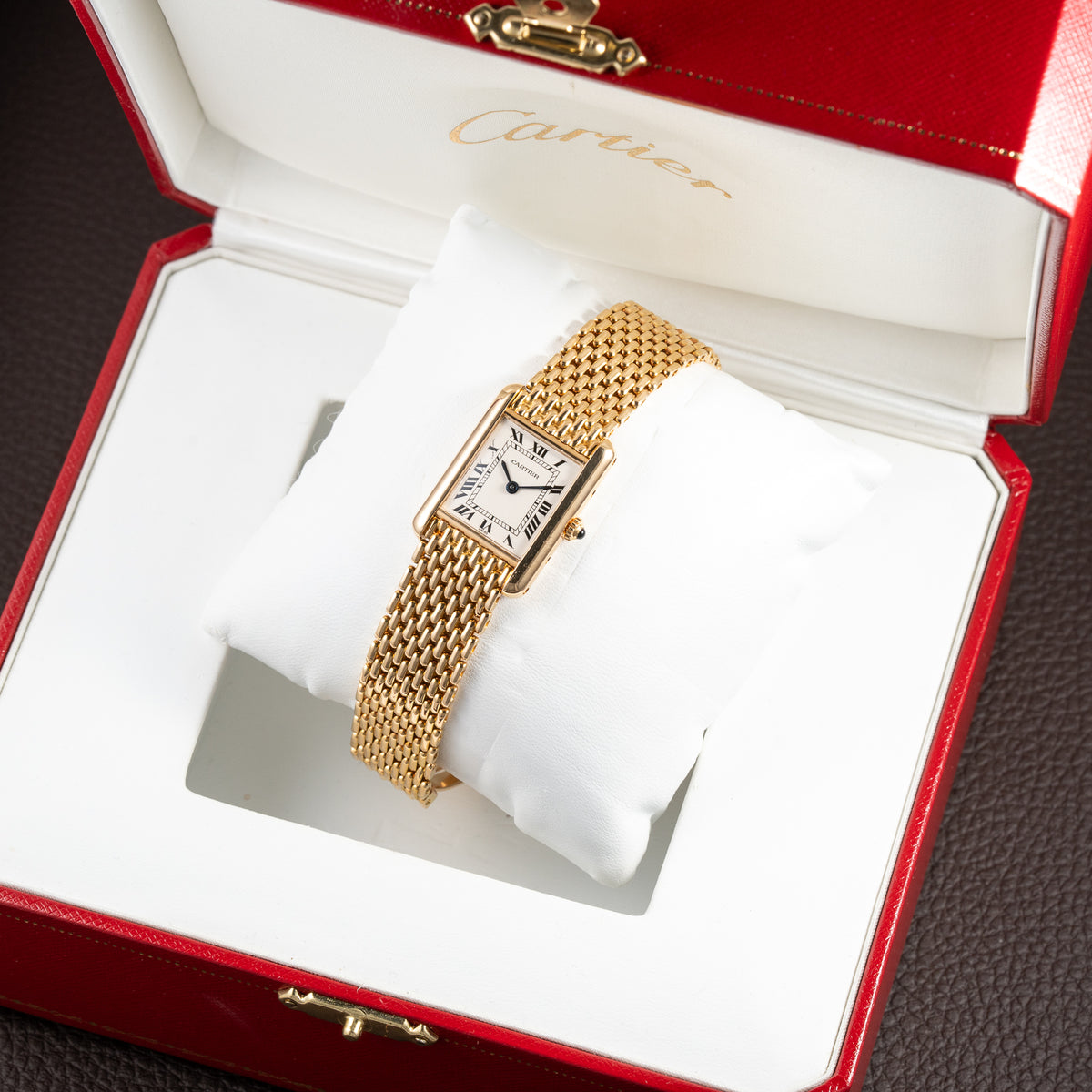 Cartier Tank Louis PM Grain de Riz 18K Yellow Gold Cartier Service 2025 Ref. 86601 from 1990s