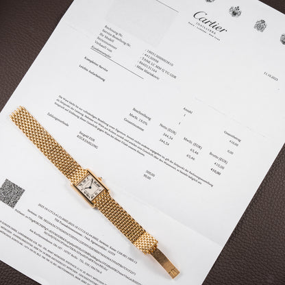 Cartier Tank Louis PM Grain de Riz 18K Yellow Gold Cartier Service 2025 Ref. 86601 from 1990s