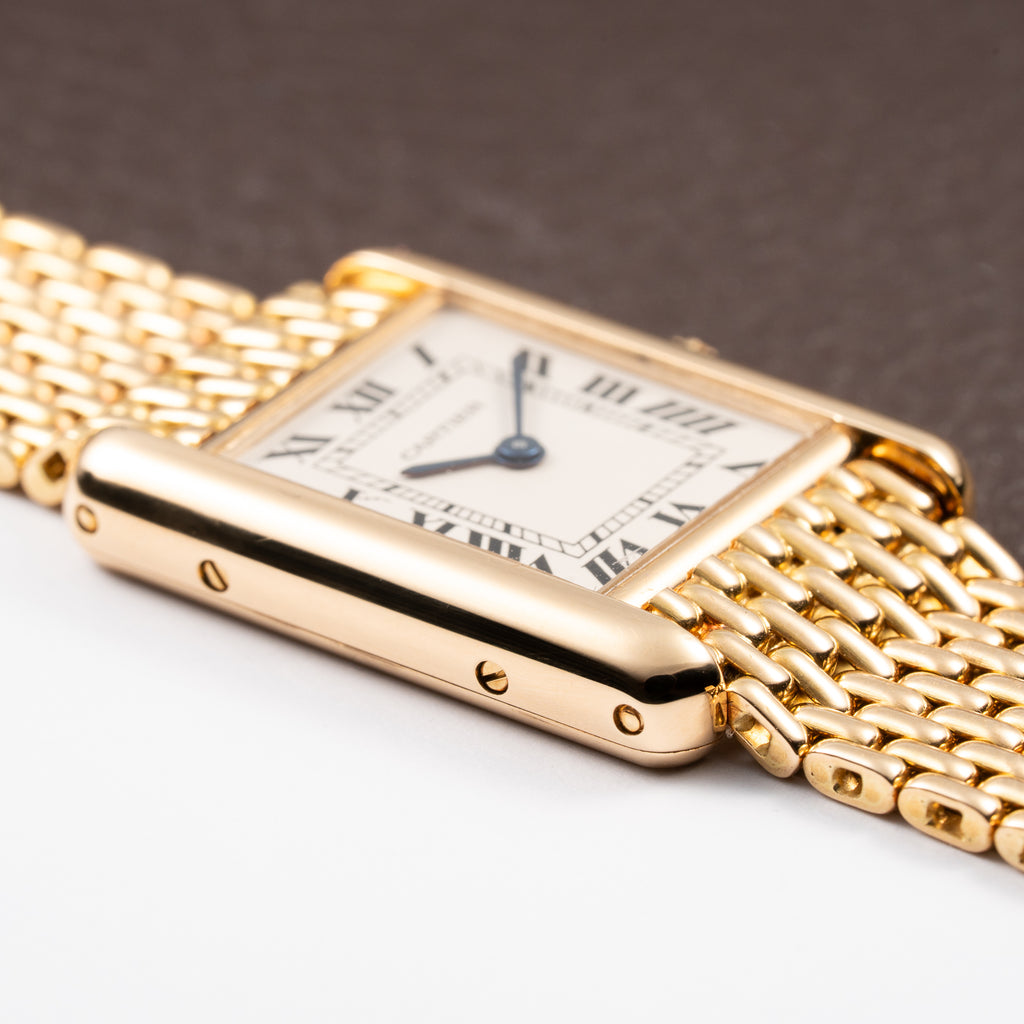 Cartier Tank Louis PM Grain de Riz 18K Yellow Gold Cartier Service 2025 Ref. 86601 from 1990s