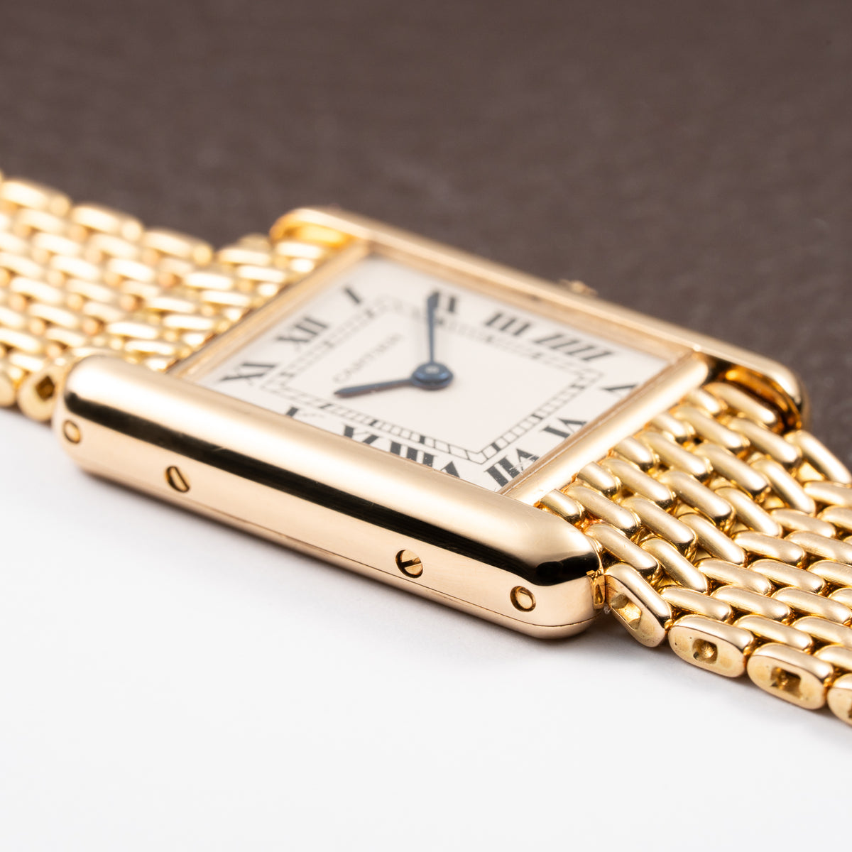 Cartier Tank Louis PM Grain de Riz 18K Yellow Gold Cartier Service 2025 Ref. 86601 from 1990s