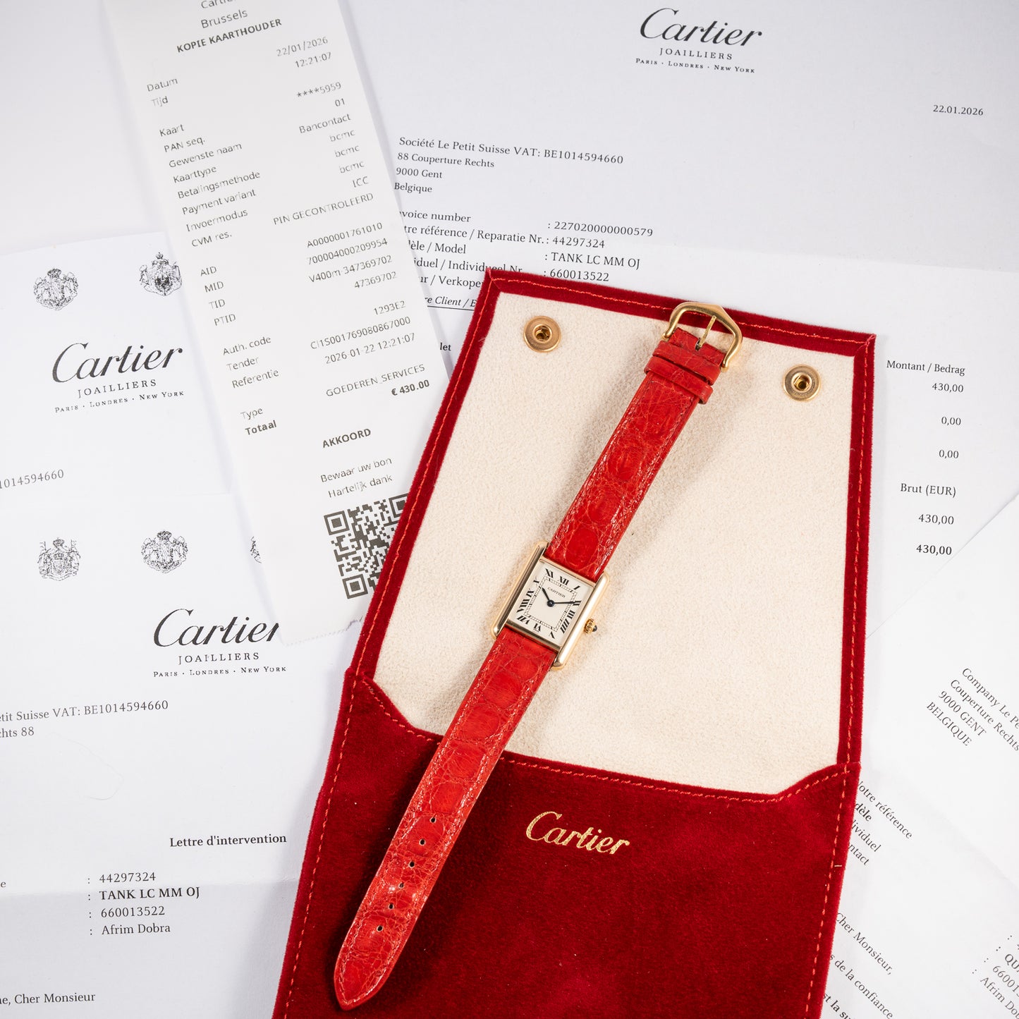 Cartier Tank Louis PM Quartz Cartier Service 2026 18K Yellow Gold PM  Ref. 66001 from 1990s